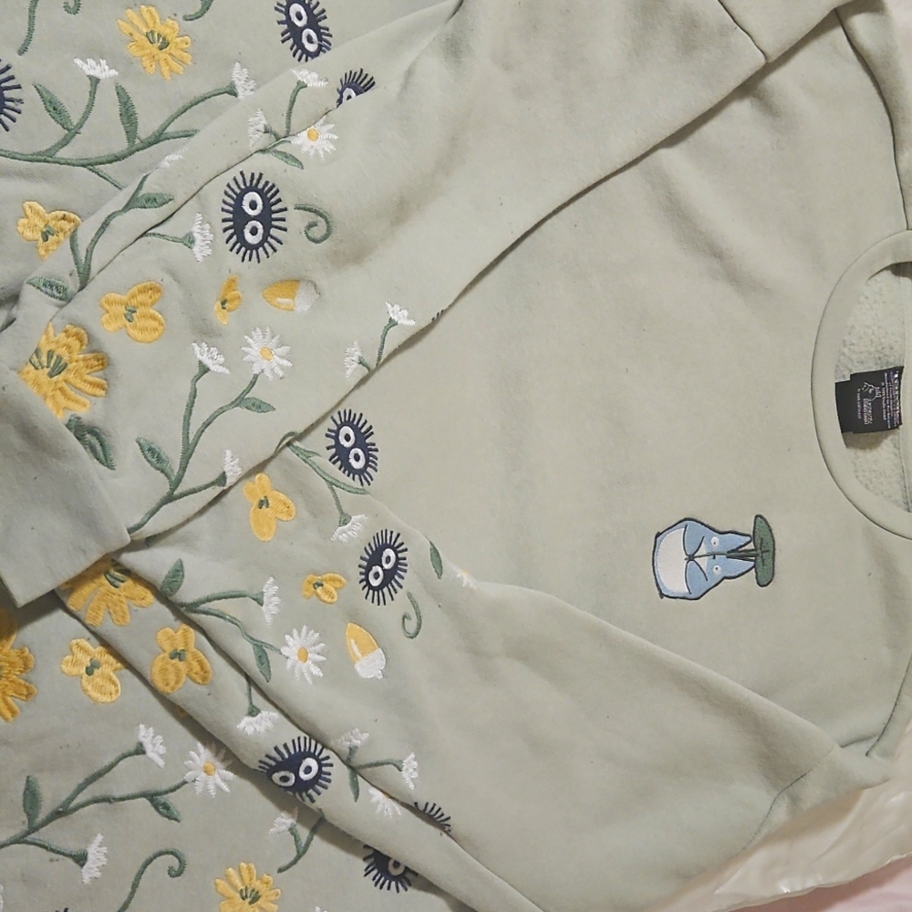 Sage green BoxLunch Studio Ghibli sweater